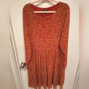 Torrid NWT Women's Floral Mesh Tiered Midi Dress 3X-Cottagecore Romantic Prairie